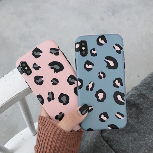 Accessories - iPhone XR Blue Leopard Print Cell Phone Case Cover